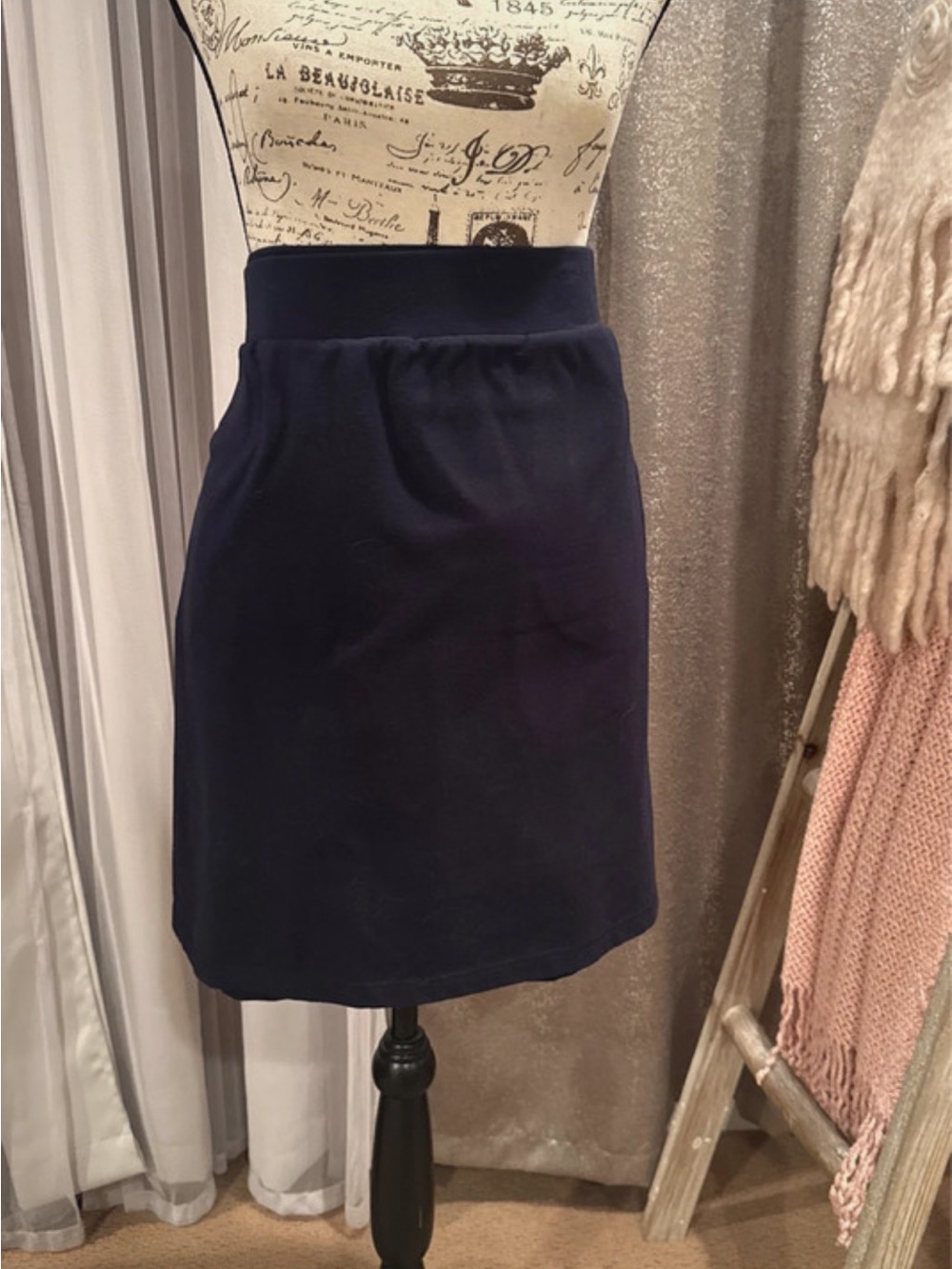 Talbots Navy High-Waist Mini Skirt